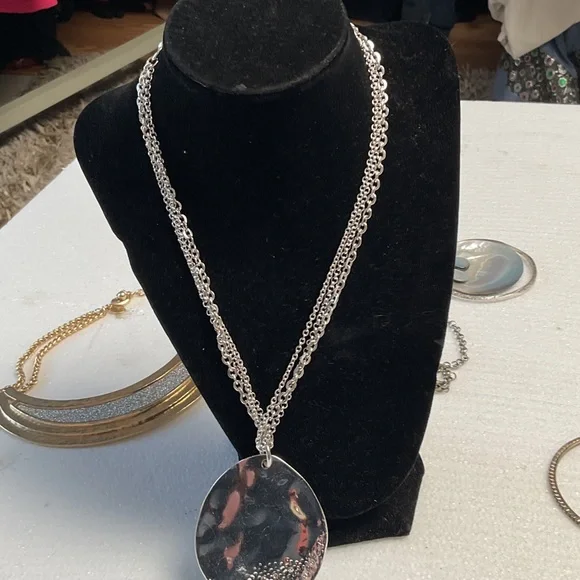 Chicos Silver Double-Chain Pendant Necklace - Women's Jewelry - Picture 1 of 2